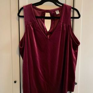 Velvet Blouse (Burgundy)